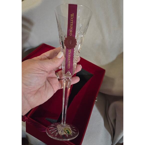 New 1st Ed Waterford Crystal 12 Days of Christmas Partridge Champagne Flute - Picture 10 of 11